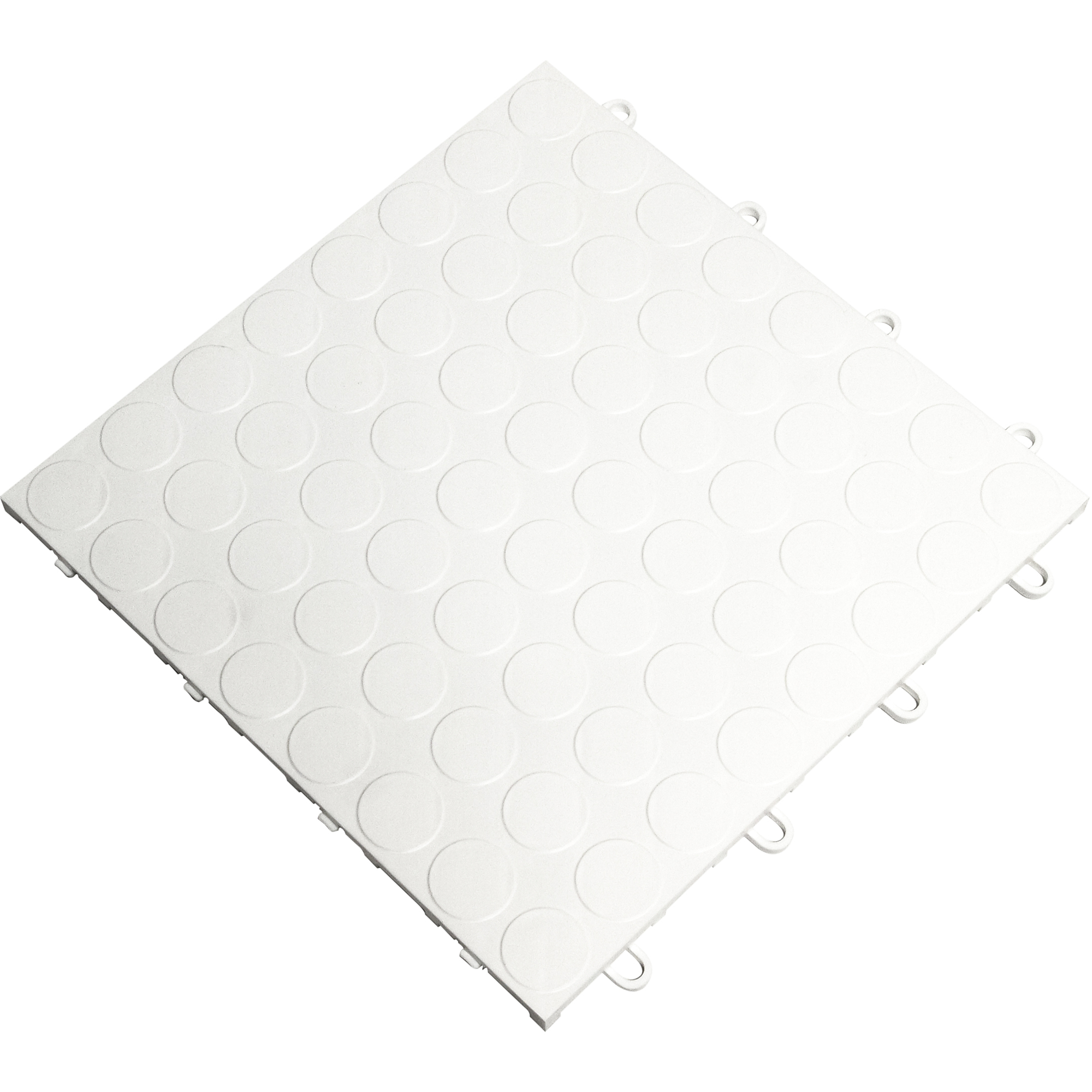 RaceDeck CircleTrac Garage Floor Tiles — 12in. x 12in. x 0.5in., Slip-Resistant, White, 24-Pack, Model# CIR24WHIT